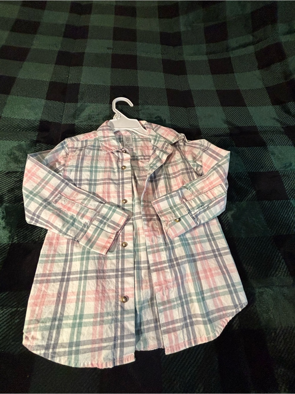 Carter's Pink & Blue Plaid Button-Down Shirt